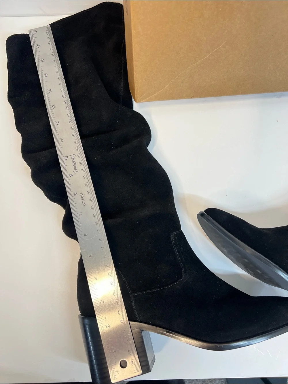 Kelsi Dagger Brooklyn Black Suede Knee High Boots Size 6.5